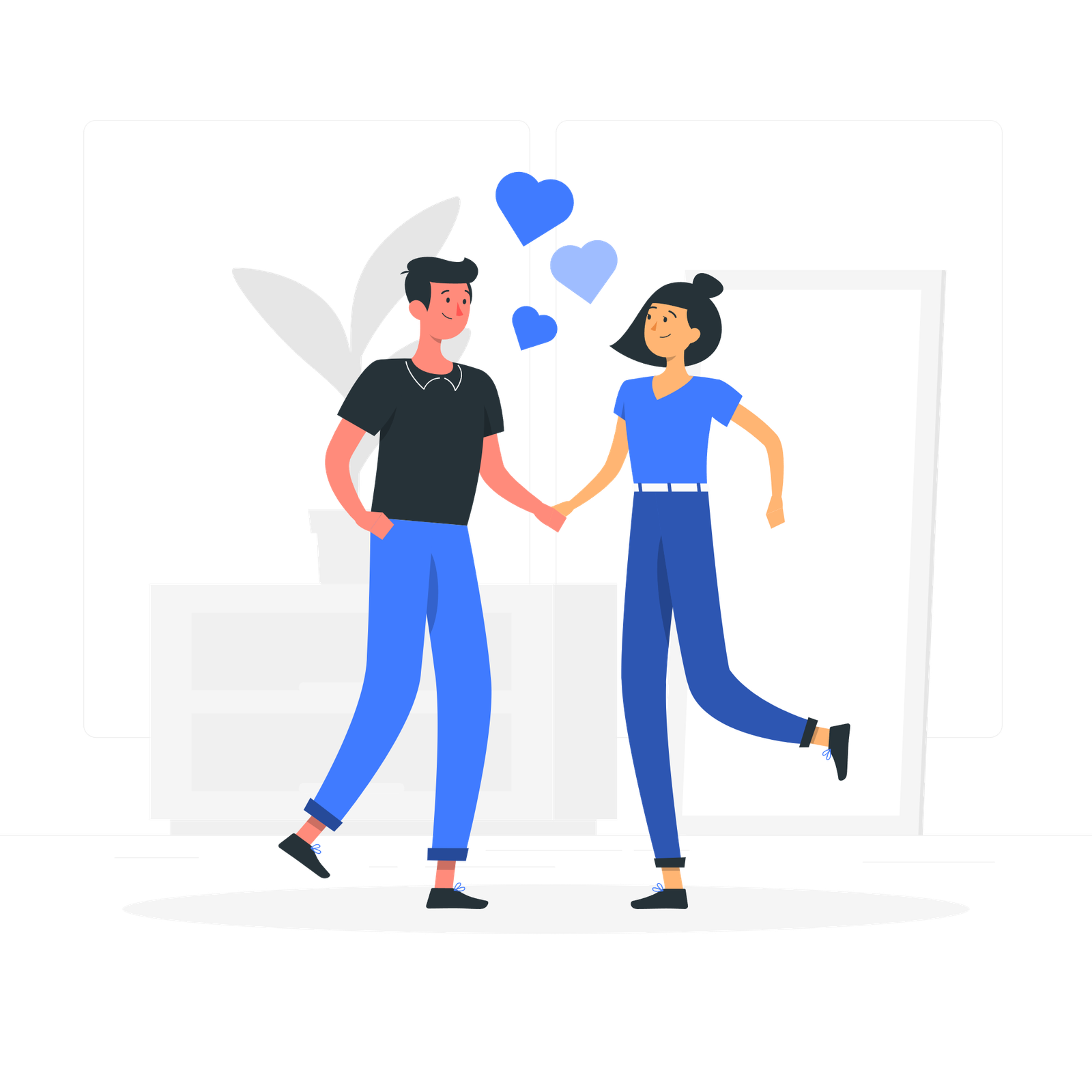 Deux personnes ensemble se tenant la main